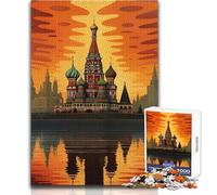 Puzzle da 1000 pezzi Cattedrale di San Basilio, Russia, passatempo tranquillo e appagante, perfetto incastro, taglio di precisione, dimensioni giocattolo 38x52cm