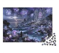 Puzzle da 1000 pezzi "Cattedrale Fantasy - Paesaggio Marino" con Silhouette di Castello Marino. Gioco educativo per adulti dai 12 anni in su, decorazione per la casa, ideale come : 38x26 cm.