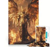 Puzzle da 1000 pezzi "Cavaliere Angelo di Fuoco" per adolescenti ideale per migliorare la memoria ridurre la luce e favorire il relax con design rilassante e possibilità di assemblaggio decorazione