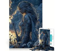 Puzzle da 1000 pezzi "Cavaliere d'argento nel campo" per adulti, gioco di puzzle, calma e relax, decorazione murale 38x52cm