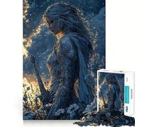 Puzzle da 1000 pezzi "Cavaliere d'argento nel campo" per ragazzi, gioco di logica, leggero e rilassante, taglio preciso, regalo classico 38x26cm