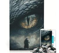 Puzzle da 1000 pezzi "Cavaliere di fronte all'occhio del drago" gioco rompicapo rilassante e stimolante per l'intelletto regalo di compleanno regalo 38x52cm