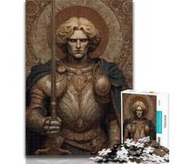 Puzzle da 1000 pezzi, cavaliere medievale maestoso, per adulti e adolescenti, fai da te, moderno, arte murale, arredamento per la casa, 50x75cm