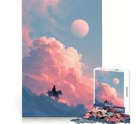 Puzzle da 1000 pezzi "Cavaliere nel cielo con nuvole" per adulti e ragazzi, gioco di logica solido, silenzioso e divertente, taglio di precisione, Babbo Natale, scegli il tuo desiderio (38x52cm)