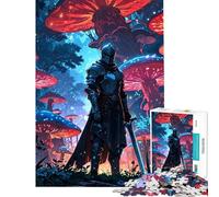 Puzzle da 1000 pezzi Cavaliere nella foresta incantata dei funghi Aiuta ad allenare la mente Attività per tutta la famiglia Gioco pratico per ragazzi dai 14 anni in su Dimensioni 38x52cm