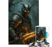 Puzzle da 1000 pezzi Cavaliere Oscuro con Spada Fiammeggiante Sfida per l'Intelligenza Gioco Avvincente e Rilassante Decorazione Perfetta Regalo di Babbo Natale Segreto (Dimensioni 38x26cm)