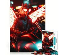 Puzzle da 1000 pezzi "Cavaliere Pegaso Neon" per adulti, gioco di abilità mentale, facile da assemblare, regalo stagionale (38x26cm)