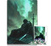 Puzzle da 1000 pezzi Cavaliere sotto le aurore boreali Rilassante Solo Quiet Time Gioco di precisione superiore Dimensioni giocattolo 38x52cm
