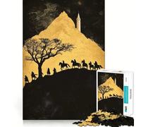 Puzzle da 1000 pezzi "Cavalieri su una collina" per adulti, gioco di logica e antistress, taglio preciso, regalo perfetto 50x75cm