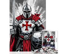 Puzzle da 1000 pezzi Cavalieri Templari Giocattolo Educativo Ottimo Regalo per Gioco Educativo Adatto per la Decorazione della Scrivania Dimensioni 38x52cm
