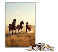 Puzzle da 1000 pezzi Cavalli selvaggi che corrono sulla prateria Puzzle per adulti e bambini Puzzle in legno Giocattolo educativo antistress Puzzle 1000 pezzi (75x50 cm)