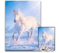 Puzzle da 1000 pezzi Cavallo bianco nella neve Puzzle per adulti Decorazione per la casa Gioco rompicapo per adolescenti e interazione familiare 1000 pezzi (75x50 cm)