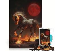 Puzzle da 1000 pezzi "Cavallo di fuoco" a tema mitologia per adolescenti, ideale per migliorare la memoria, senza stress e con un design che facilita l'assemblaggio Regalo perfetto (38x26cm)