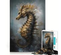 Puzzle da 1000 pezzi "Cavallo Marino Mitico" per adolescenti, stimola la memoria, facile da realizzare, ideale per il tempo libero, con taglio preciso, perfetto per decorare le pareti (50x75cm)