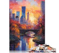 Puzzle da 1000 pezzi "Central Park in autunno" per adulti, puzzle per la famiglia, sfida mentale (38x26 cm)