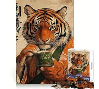 Puzzle da 1000 pezzi "Cerimonia del tè della tigre" per adulti, gioco intelligente per interni, taglio liscio, scegli il desiderio di Babbo Natale 38x52cm