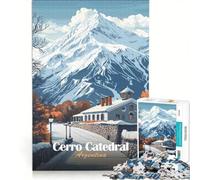 Puzzle da 1000 pezzi Cerro Catedral Argentina, gioco rompicapo, regalo di compleanno, con pezzi completamente ad incastro di forma casuale 50x75cm