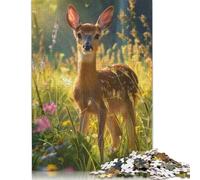 Puzzle da 1000 pezzi "Cervo gentile" per adulti, difficoltà alta, giocattolo educativo, decorazione per la famiglia, 1000 pezzi (38x26 cm)