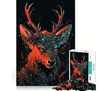 Puzzle da 1000 pezzi "Cervo mistico nella foresta" per adulti, gioco di logica fine, divertente e silenzioso, bordi puliti, regalo memorabile (50x75cm)