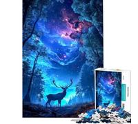 Puzzle da 1000 pezzi Cervo nella foresta mistica Gioco antistress per adulti migliora la memoria ideale come regalo per tutta la famiglia (dimensioni 38x52cm)