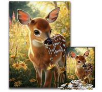 Puzzle da 1000 pezzi "Cervo Sika nella Foresta", in cartone, per regali di decorazione per la casa, giocattolo stimolante per la famiglia, perfetto per le serate di gioco, 26x38cm