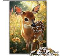Puzzle da 1000 pezzi "Cervo Sika nella foresta" per adulti, rompicapo stimolante per adolescenti, perfetto come decorazione per la casa o come regalo (dimensioni 26x38cm)