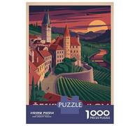 Puzzle Da 1000 Pezzi - Český Krumlov Vintage Travel Puzzle Per Adolescenti Gioco Rompicapo Antistress Offerta Regalo Per Tutta La Famiglia 52x38cm/1000pcs