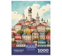 Puzzle Da 1000 Pezzi Charming European Cityscape Puzzle Per Adulti Gioco Rompicapo Difficile Unico Compleanno E Regali 38x26cm/1000pcs