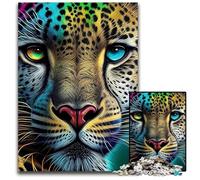 Puzzle da 1000 pezzi "Cheetah Pop Art Animal" per adulti, perfetto per riunioni di famiglia, compleanni, feste, 50x75CM/19,68x29,52 pollici.