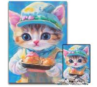 Puzzle da 1000 pezzi Chef Cat Puzzle in legno Giochi Giocattoli Regalo, Migliora l'amore tra coppie per età 14+ 50X75CM