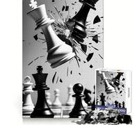 Puzzle da 1000 pezzi "Chess Kings Collision" per adolescenti stimola il pensiero critico, favorisce un'esperienza di gioco appagante, si incastra perfettamente ed è un regalo di Natale unico (38x26cm)