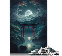 Puzzle da 1000 pezzi "Chiaro di luna nel cancello di Torii" di grandi dimensioni, giocattolo rilassante, puzzle difficile per donne e uomini, 1000 pezzi (75x50 cm)