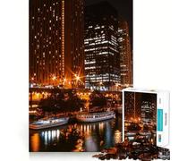 Puzzle da 1000 pezzi Chicago Stati Uniti Taglio premium Gioco creativo per la mente Pace Divertimento Natale Quadro da parete (50x75cm)