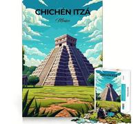 Puzzle da 1000 pezzi Chichen Itza Piramide Taglio Premium Gioco Creativo per la Mente Divertimento Pace Decorazione Natalizia da Parete (38x26cm)