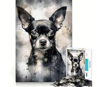 Puzzle da 1000 pezzi Chihuahua Tiny And Mighty Fine Joint Divertente gioco di risoluzione di problemi Gioco tranquillo Regalo di Natale (50x75cm)
