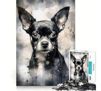 Puzzle da 1000 pezzi Chihuahua Tiny And Mighty,ideale per decorazioni,giochi cognitivi,regalo per divertimento e compleanno (38x52cm)