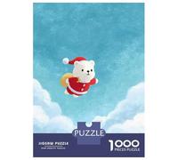 Puzzle Da 1000 Pezzi Christmas Bear Flying in The Sky Puzzle Per Adulti Gioco Rompicapo Decorazione Perfetta Regali Unici Per Compleanno E Natale 38x26cm/1000pcs