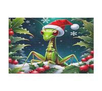 Puzzle Da 1000 Pezzi Christmas Mantis Per Adulti Puzzles in Legno Giocattolo Educativo Antistress Dimensioni (75×50cm)