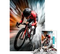 Puzzle da 1000 pezzi Ciclista in movimento per adulti gioco rilassante un'opera d'arte compleanno e Natale (dimensioni 50x75cm)