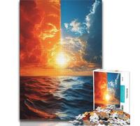 Puzzle da 1000 pezzi "Cielo di ghiaccio e fuoco" per adolescenti e adulti pezzi completamente interconnessi e di forma casuale (50x75cm)