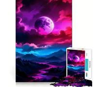 Puzzle da 1000 pezzi "Cielo notturno al neon" per adulti, gioco di puzzle per allenare la mente, attività di gruppo, regalo elegante (38x26cm)
