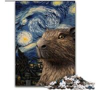 Puzzle da 1000 pezzi "Cielo notturno Capibara", adatto a partire dai 14 anni, ideale come regalo per tutta la famiglia (dimensioni 26x38cm)