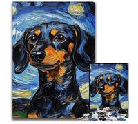 Puzzle da 1000 pezzi Cielo notturno del bassotto per adulti,puzzle impossibili per adulti,ideale per gli innamorati, Capodanno,San Valentino,26X38CM/10,23x14,96 pollici.