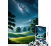Puzzle da 1000 pezzi - Cielo notturno su dolci colline Decorazione per la casa Giocattoli Regali di compleanno Gioco educativo Allena il tuo cervello e le tue mani Dimensioni 50x75cm
