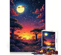 Puzzle da 1000 pezzi "Cielo notturno sulla savana" per adolescenti, gioco cognitivo, passatempo rilassante, bordo premium, lista dei desideri di Babbo Natale (50x75cm)