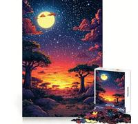 Puzzle da 1000 pezzi Cielo notturno sulla savana per adolescenti, gioco di logica e abilità, momento sereno, taglio preciso, (38x26cm)