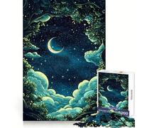 Puzzle da 1000 pezzi "Cielo notturno tra gli alberi" per adolescenti, gioco cognitivo, passatempo rilassante, bordo premium, lista dei desideri di Babbo Natale (38x52cm)