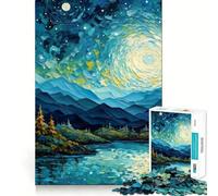 Puzzle da 1000 pezzi "Cielo stellato notturno" per ragazzi, gioco di abilità mentale, svago, divertimento, design, assemblaggio, regalo elegante 38x52cm
