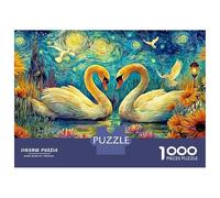 Puzzle da 1000 pezzi "Cigni nella notte stellata", "Cigni nei girasoli", gioco educativo per adulti, decorazione per la casa, sfida ad alta difficoltà, regalo di compleanno70x50 cm