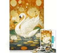 Puzzle da 1000 pezzi "Cigno bianco con ali spiegate" Gioco di concentrazione Artigianato di taglio esperto Hobby affascinante per i momenti di svago (50x75cm)